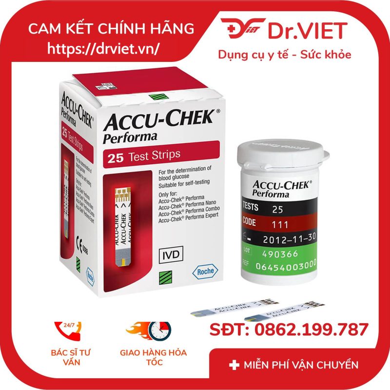 Que thử đường huyết Accu-Chek Performa 11 Que thử đường huyết Accu-Chek Performa