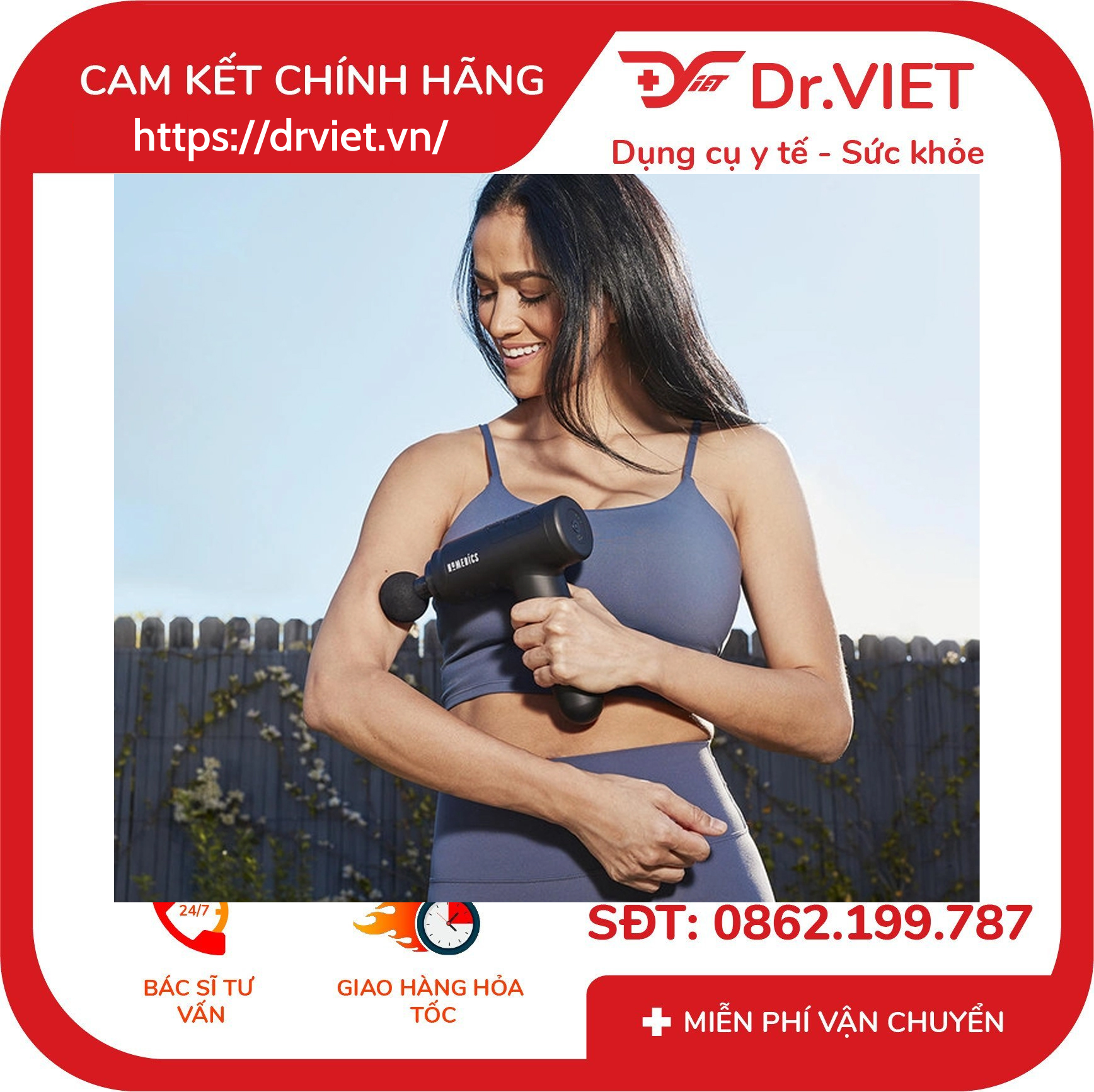 Súng massage cầm tay Homedics HHP-680 6 Súng massage cầm tay Homedics HHP-680