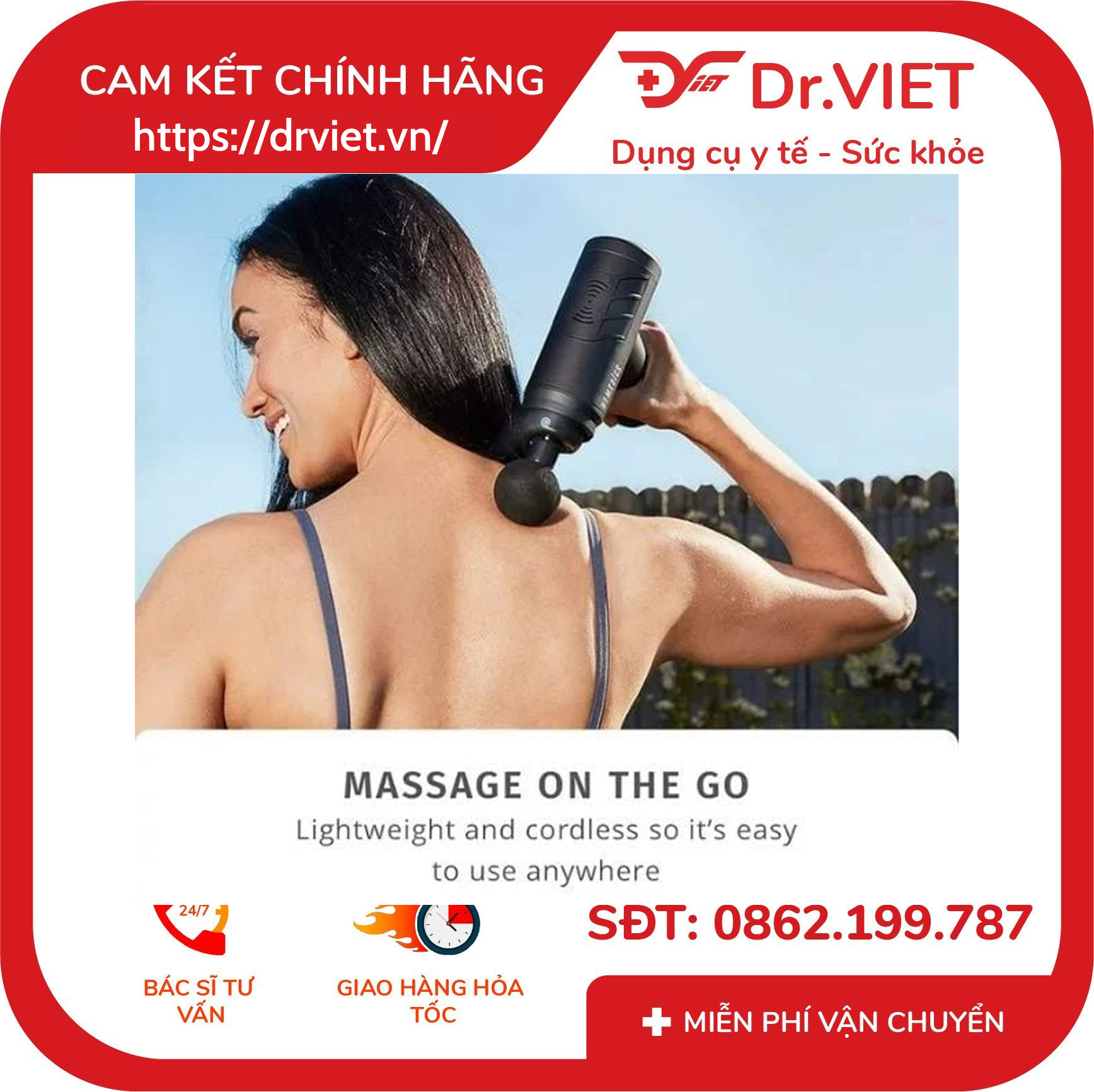 Súng massage cầm tay Homedics HHP-680 9 Súng massage cầm tay Homedics HHP-680