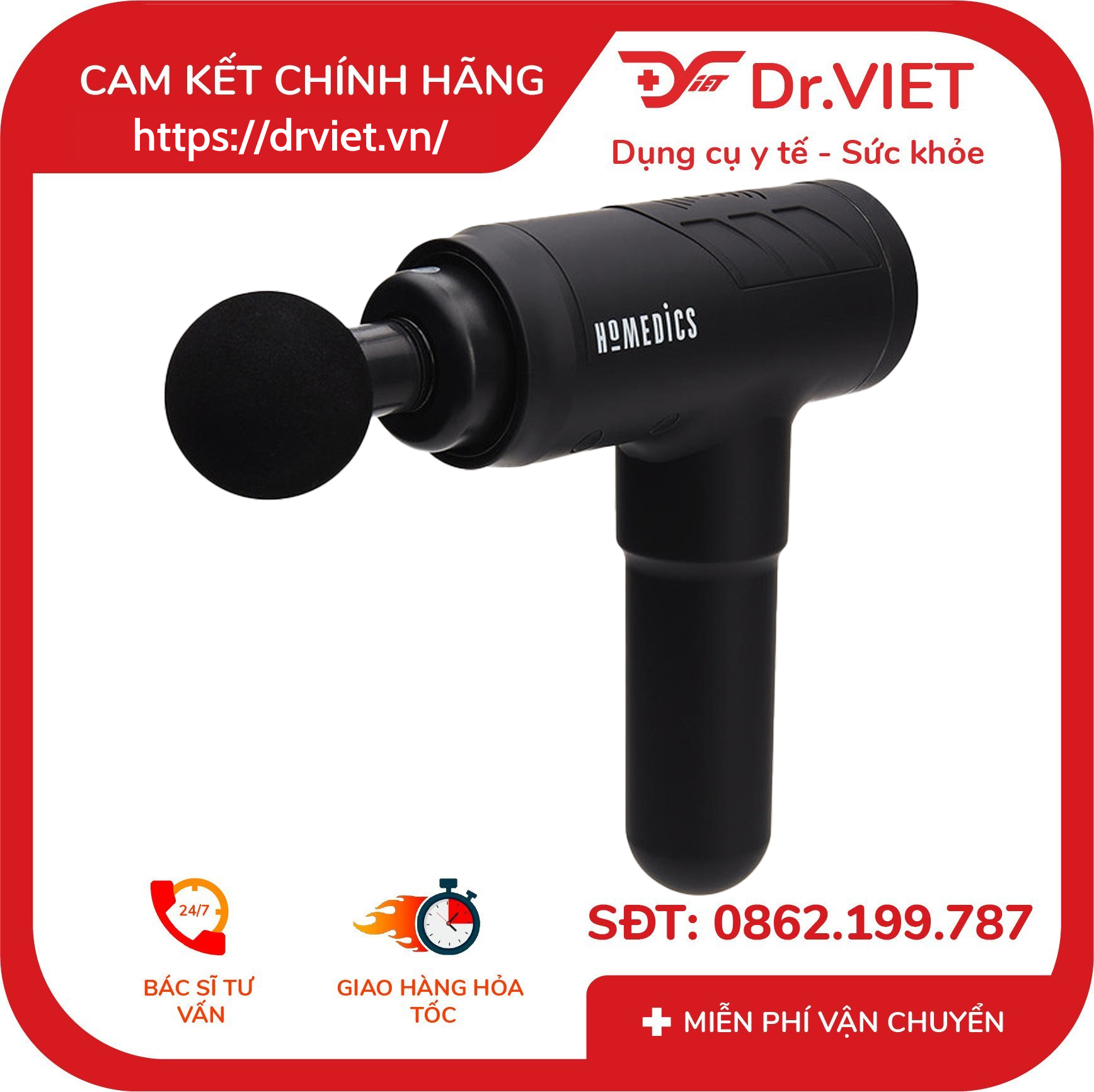 Súng massage cầm tay Homedics HHP-680 3 Súng massage cầm tay Homedics HHP-680