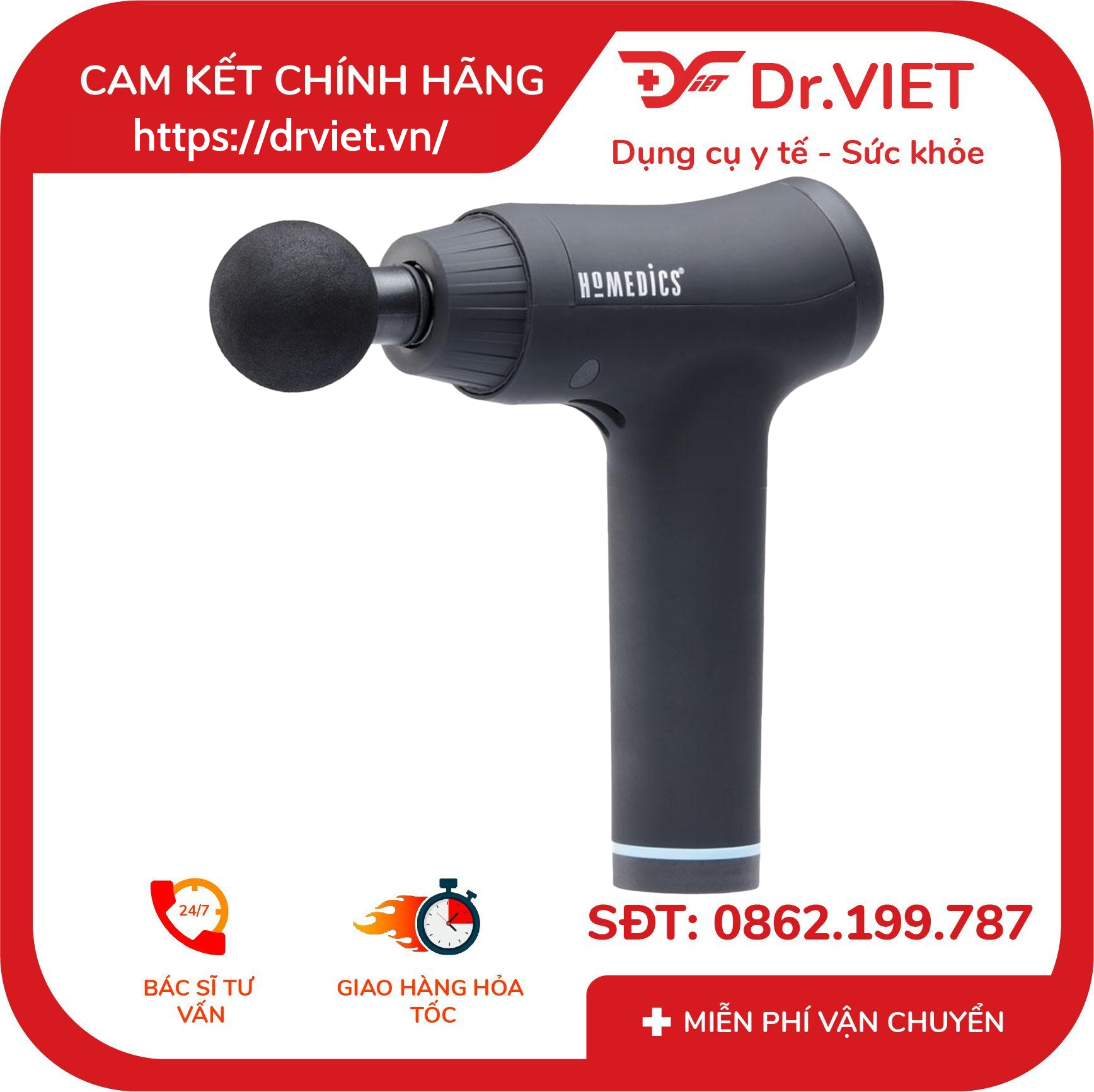 Súng massage cầm tay HoMedics HHP-745 5 Súng massage cầm tay HoMedics HHP-745