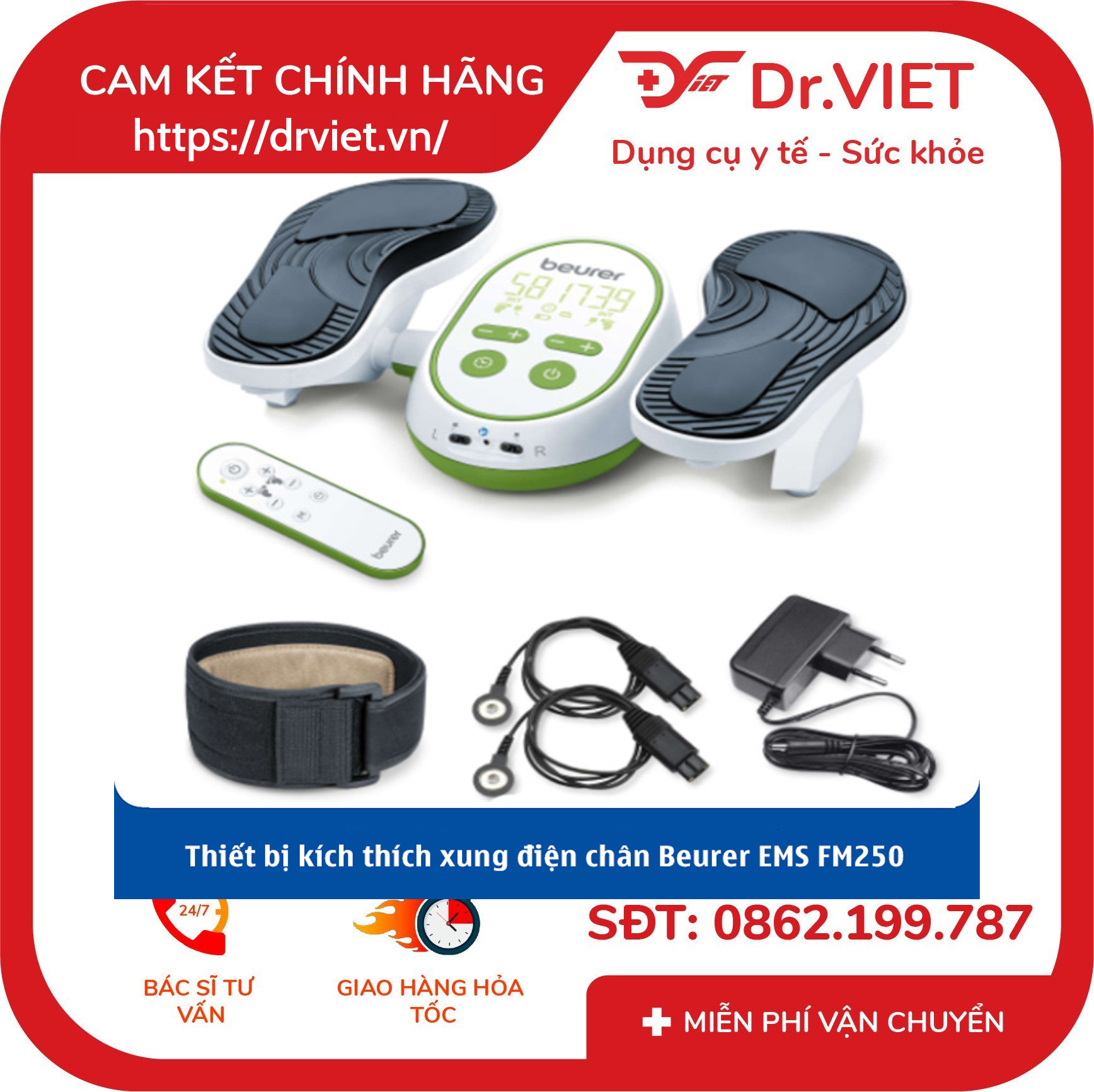 Thiết bị kích thích lưu thông bàn chân EMS Beurer FM250 3 Thiết bị kích thích lưu thông bàn chân EMS Beurer FM250