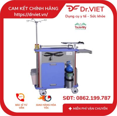 Tủ Xe Đẩy Dụng Cụ Cấp Cứu Tajermy TJM-TC02