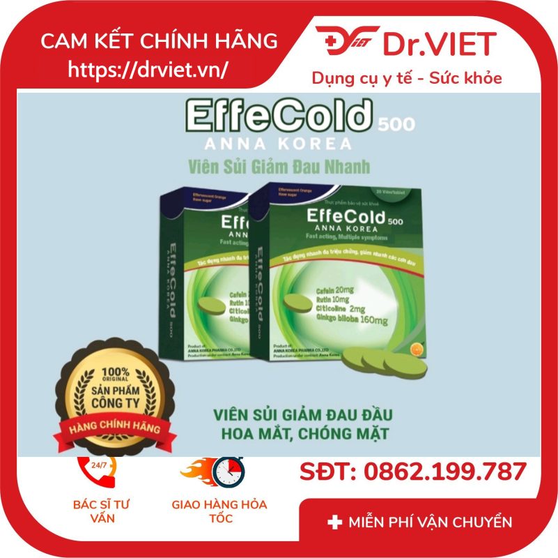 Viên sủi giảm đau nhanh Effe Cold 500 12 Viên sủi giảm đau nhanh Effe Cold 500