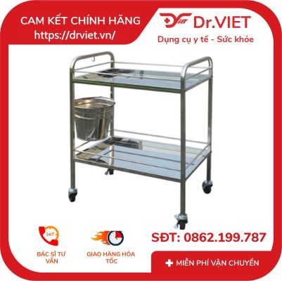 Xe đẩy y tế 2 tầng 1 vòng thau DCG27