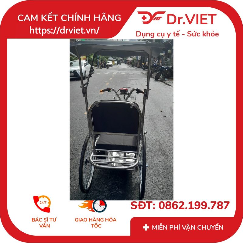 Xe Lắc Tay Sắt STD ngã nằm có mui Đức Cường DCL03