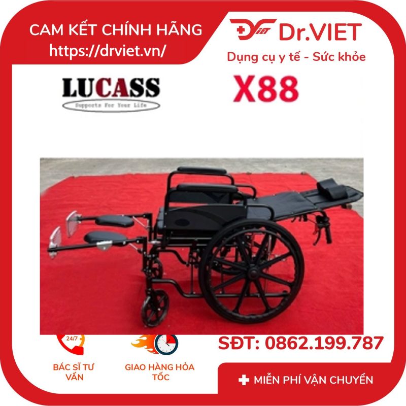 Xe lăn đa năng nhôm Lucass X-7LB (X88) 12 Xe lăn đa năng nhôm Lucass X-7LB (X88)