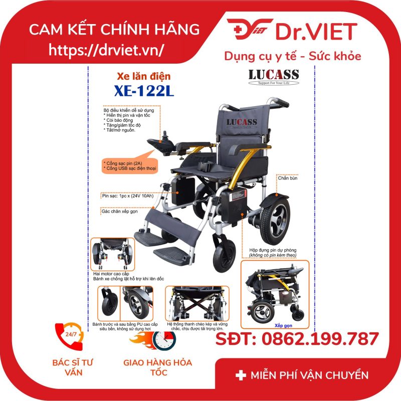 Xe Lăn Điện Đa Năng Lucass XE-122L