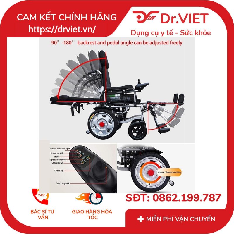 Xe lăn điện ngã nằm Tajermy TJM-XD05
