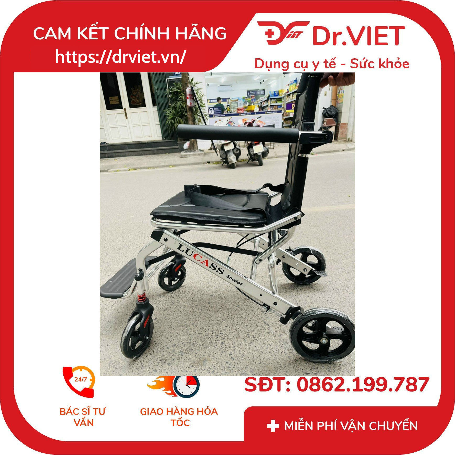 Xe Lăn Du Lịch Bánh Nhỏ Lucass X-963 (X-69) 6 Xe Lăn Du Lịch Bánh Nhỏ Lucass X-963 (X-69)