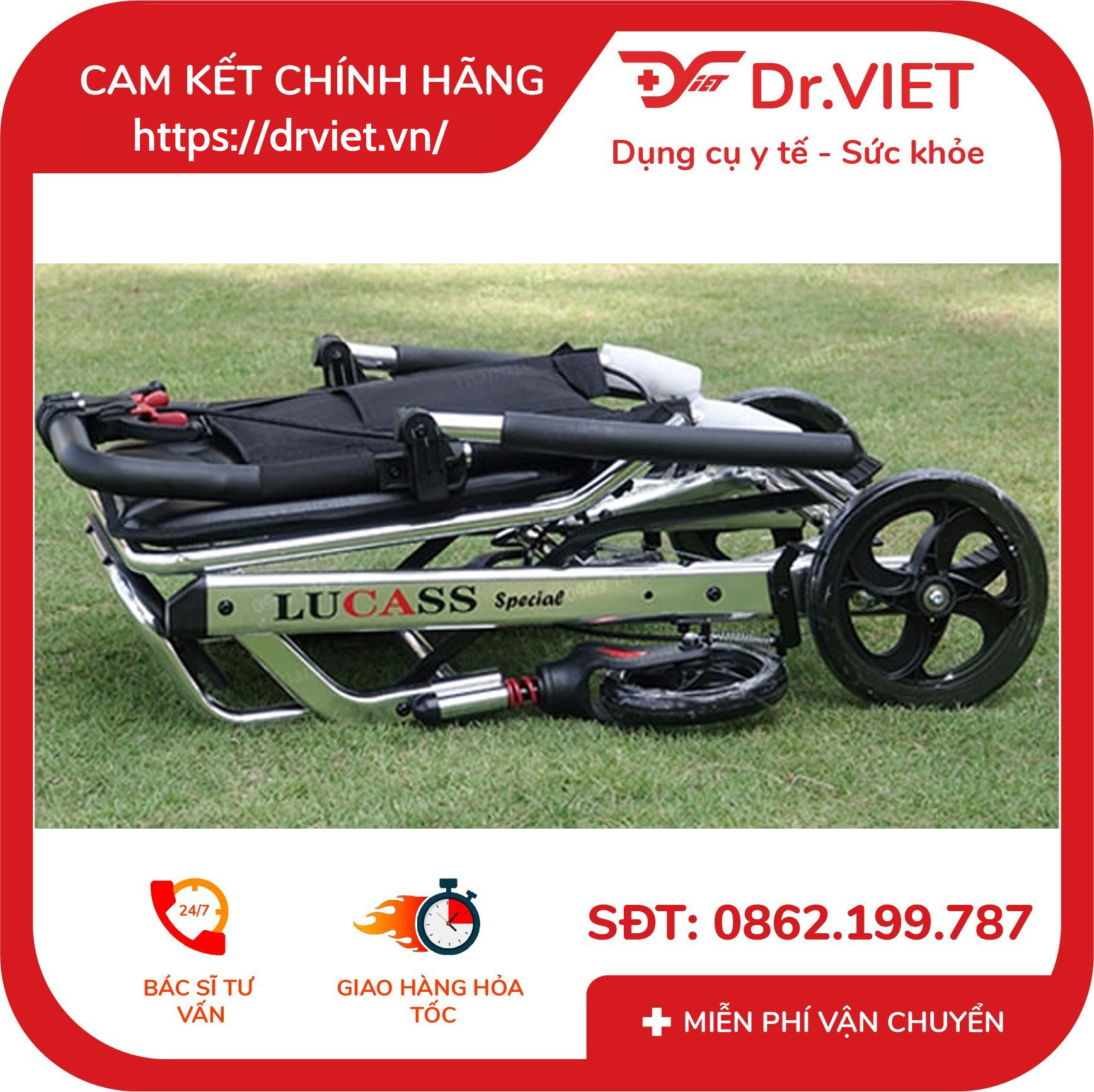 Xe Lăn Du Lịch Bánh Nhỏ Lucass X-963 (X-69) 7 Xe Lăn Du Lịch Bánh Nhỏ Lucass X-963 (X-69)