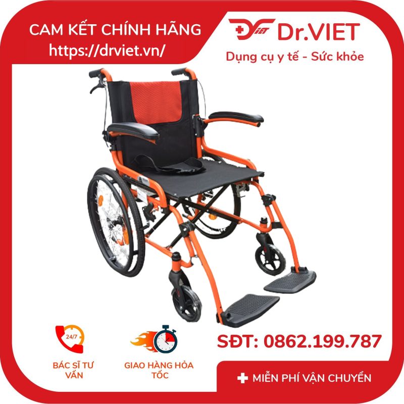 Alternative view of Xe Lăn Du Lịch Sắt Sơn Bánh Lớn Lucass X-61