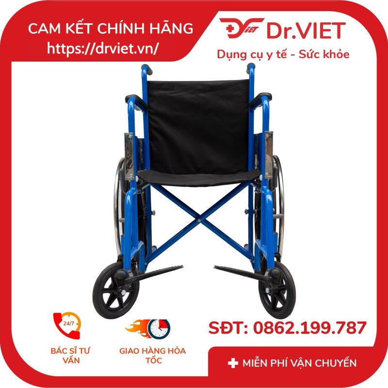 Xe lăn sắt sơn tĩnh điện Đức Cường DCX01