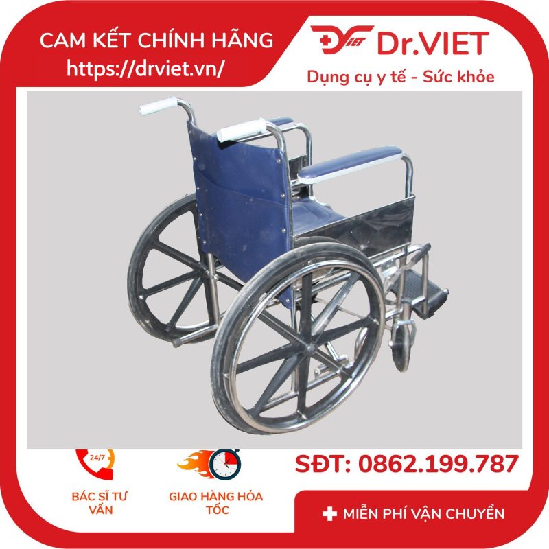 Xe lăn sắt sơn tĩnh điện Đức Cường DCX01