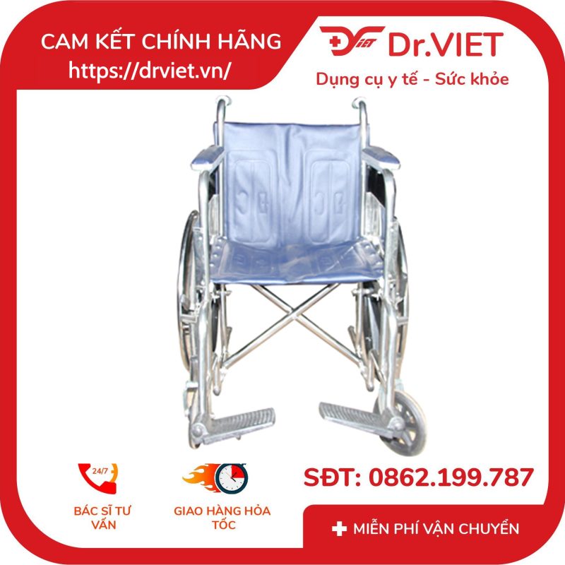 Xe lăn sắt sơn tĩnh điện Đức Cường DCX01