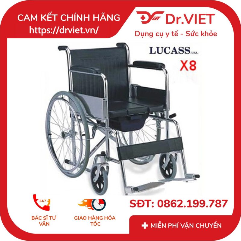 Xe Lăn Tay Có Bô Vệ Sinh Lucass X-8 12 Xe Lăn Tay Có Bô Vệ Sinh Lucass X-8
