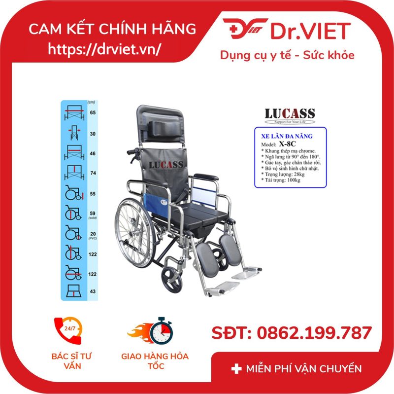 Xe lăn tay đa năng Lucass X8C/ X8CB