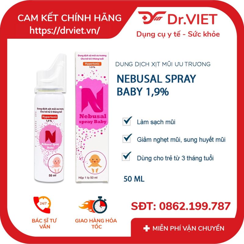 Xịt mũi ưu trương Nebusal Spray 1.9% 11 Xịt mũi ưu trương Nebusal Spray 1.9%