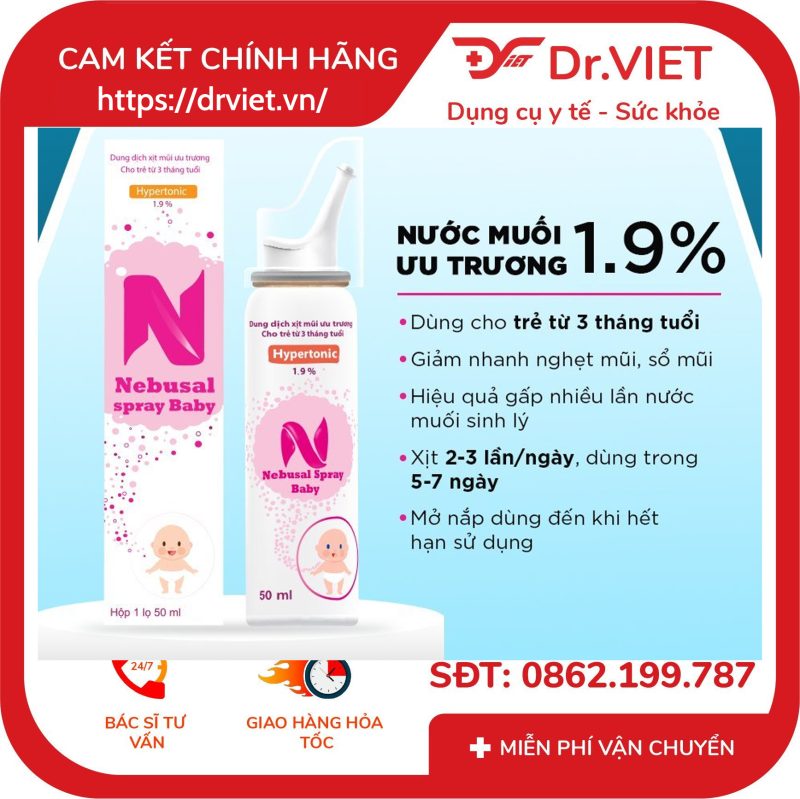 Xịt mũi ưu trương Nebusal Spray 1.9%