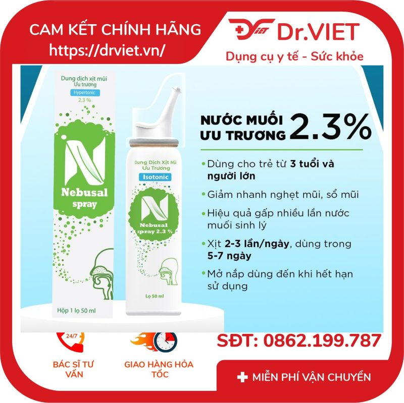 Xịt mũi ưu trương Nebusal Spray 2.3%