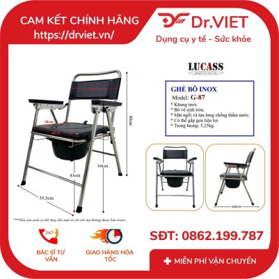 Ghế bô inox gấp gọn Lucass G-87