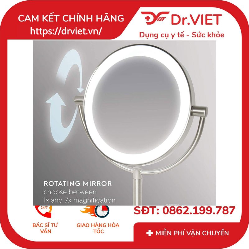 Gương trang điểm 2 mặt kèm đèn Led HoMedics MIR-8150-EU