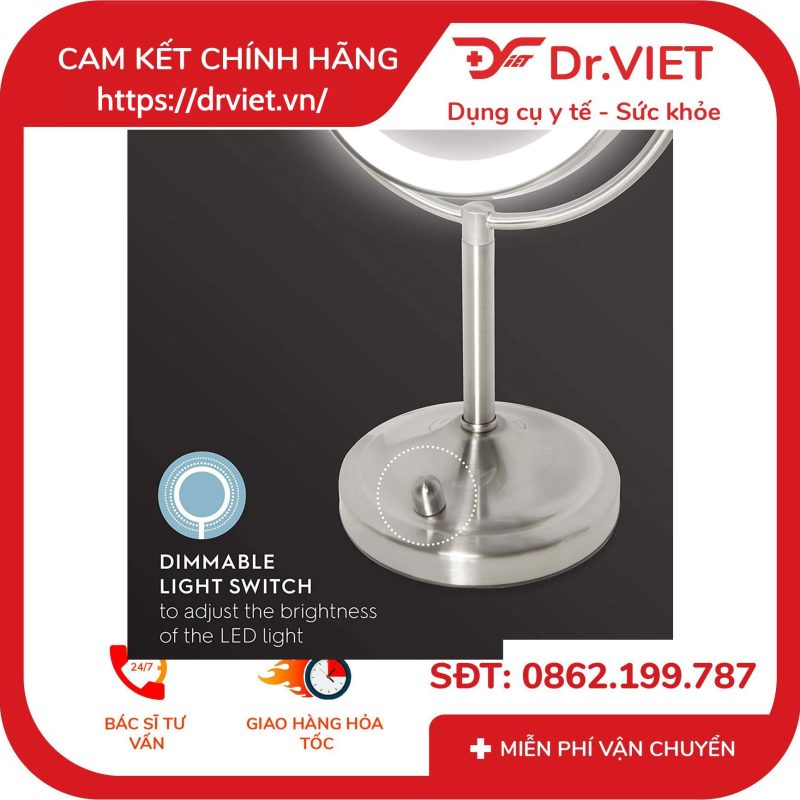 Gương trang điểm 2 mặt kèm đèn Led HoMedics MIR-8150-EU