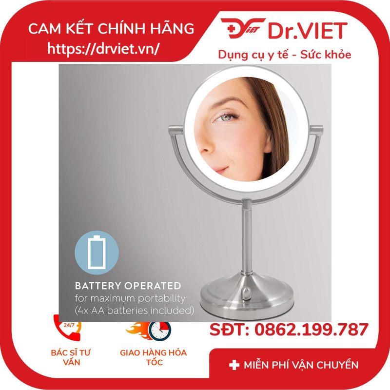 Gương trang điểm 2 mặt kèm đèn Led HoMedics MIR-8150-EU