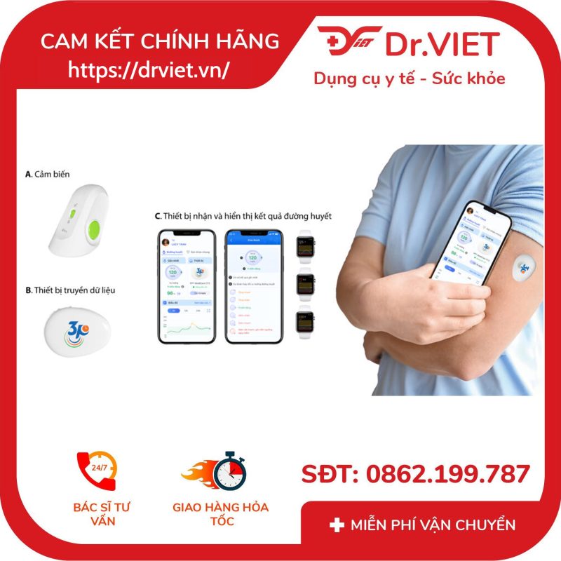 Máy Đo Đường Huyết Liên Tục 3P FPT Medicare 12 Máy Đo Đường Huyết Liên Tục 3P FPT Medicare