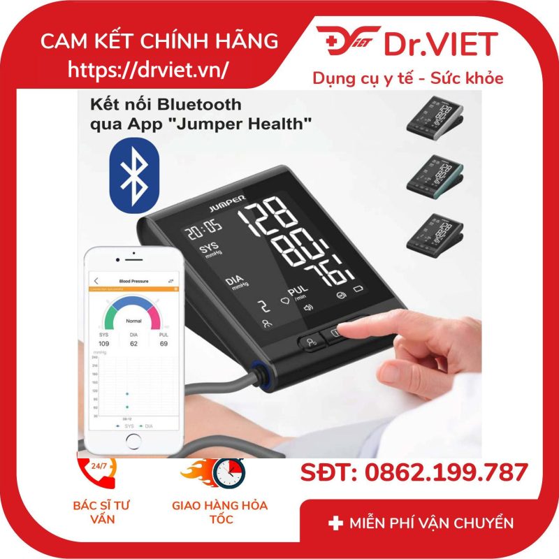 Máy đo huyết áp bắp tay Bluetooth Jumper JPD-HAA11 11 Máy đo huyết áp bắp tay Bluetooth Jumper JPD-HAA11
