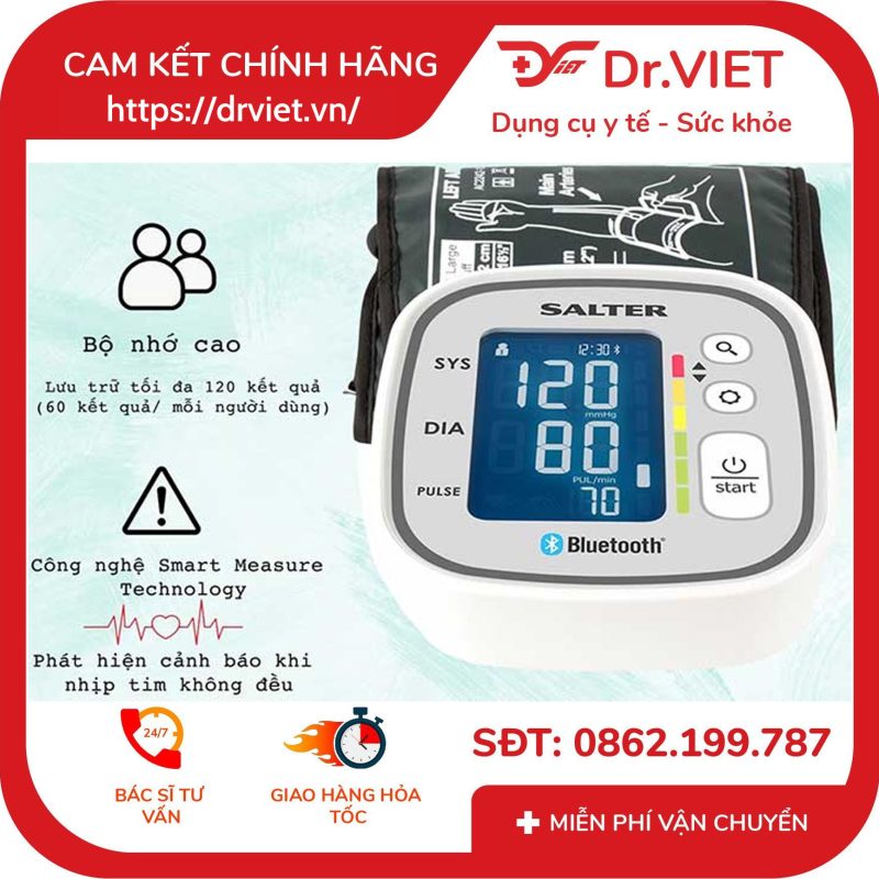 Máy đo huyết áp bắp tay Bluetooth Salter GB-BPA9301EU