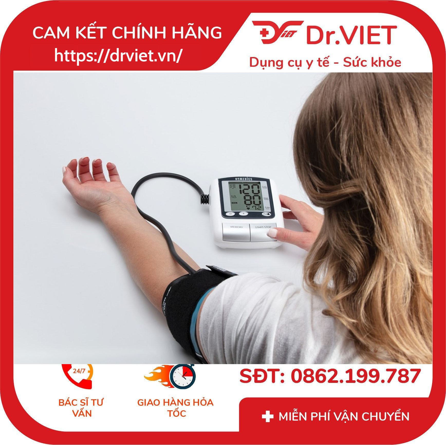 Máy đo huyết áp bắp tay Homedics BPA-065 3 Máy đo huyết áp bắp tay Homedics BPA-065