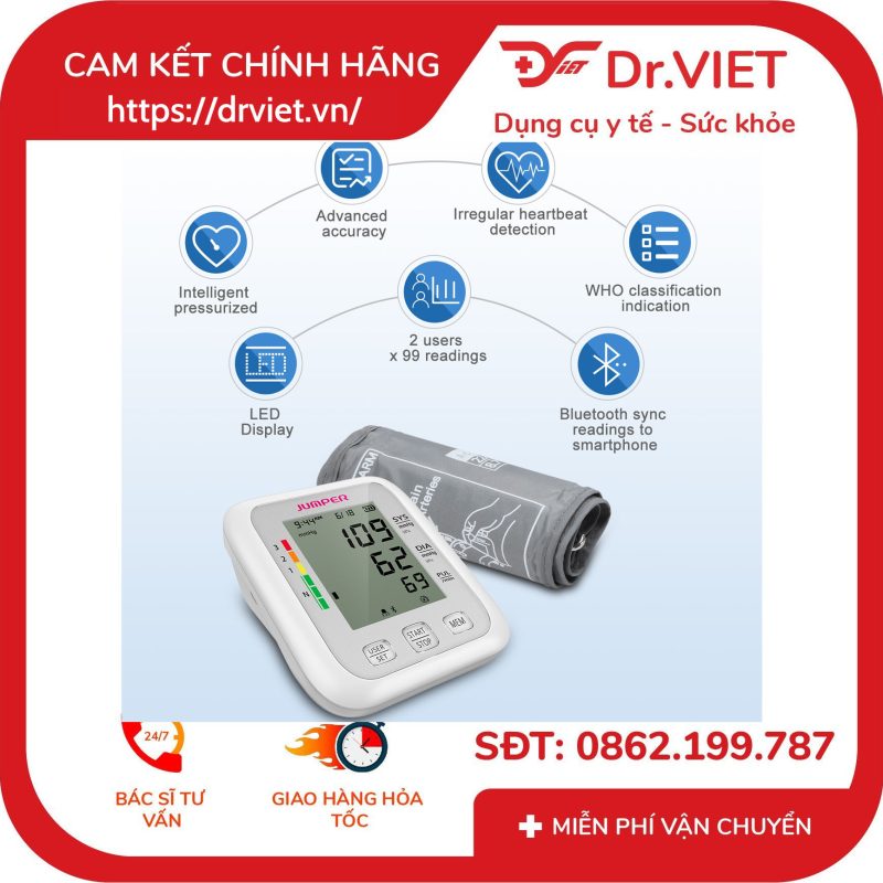 Máy đo huyết áp bắp tay Jumper JPD-HA120 11 Máy đo huyết áp bắp tay Jumper JPD-HA120