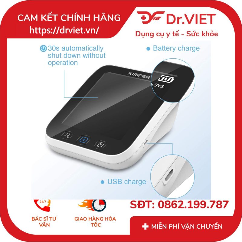 Máy đo huyết áp bắp tay Jumper JPD-HA121 (Bluetooth) 12 Máy đo huyết áp bắp tay Jumper JPD-HA121 (Bluetooth)