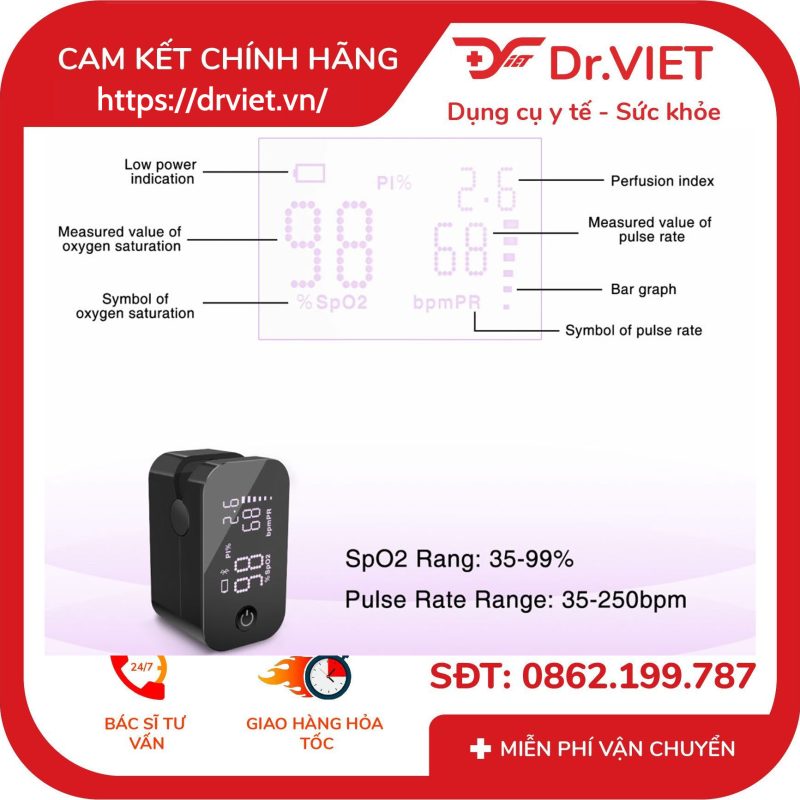 Máy đo nồng độ oxy máu và nhịp tim Jumper JPD-500G 13 Máy đo nồng độ oxy máu và nhịp tim Jumper JPD-500G