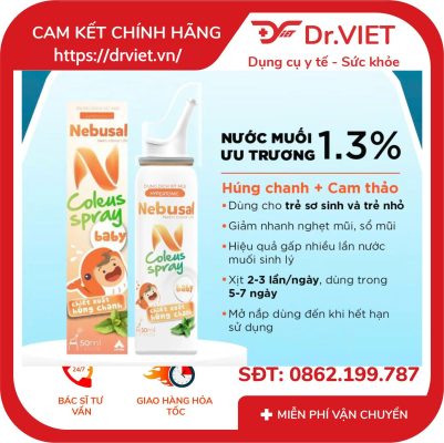 Dung dịch xịt mũi Nebusal 1,3% Baby chiết xuất Húng chanh