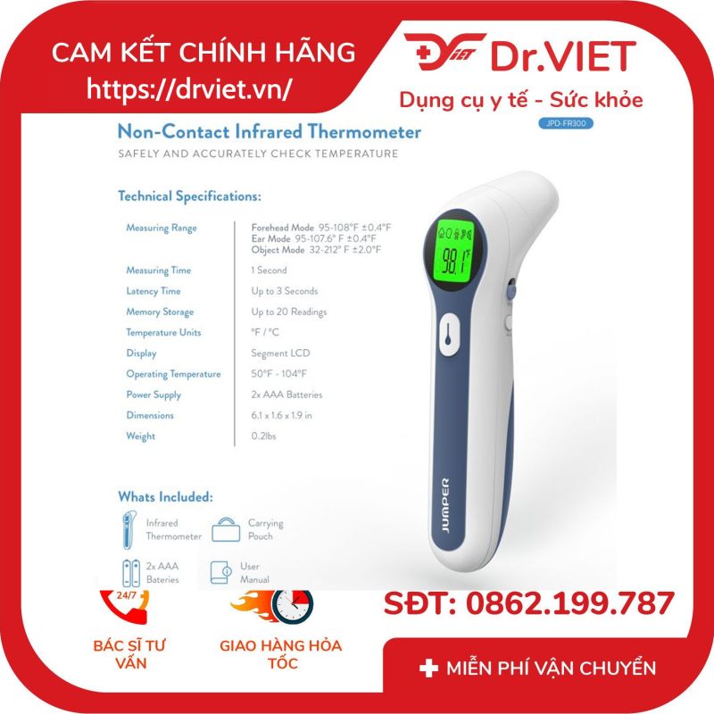 Nhiệt kế hồng ngoại đo trán Jumper JPD-FR300 10 Nhiệt kế hồng ngoại đo trán Jumper JPD-FR300
