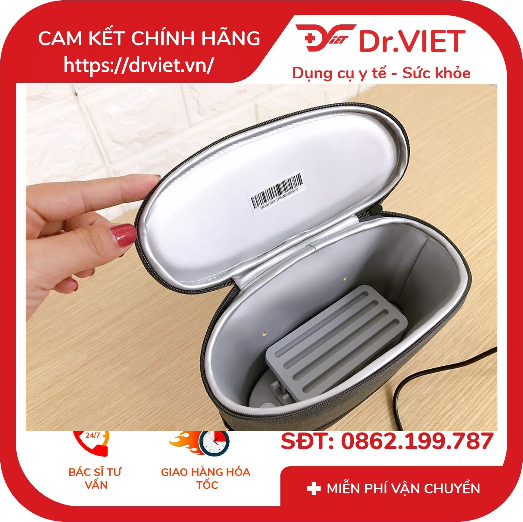 Túi khử khuẩn công nghệ tia UV HoMedics SAN-B100 7 Túi khử khuẩn công nghệ tia UV HoMedics SAN-B100