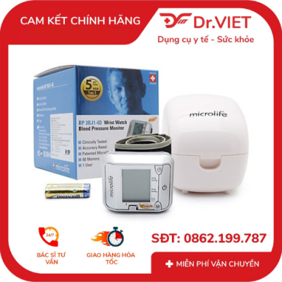 Máy đo huyết áp cổ tay Microlife chính hãng – mẫu BP 3BJ1-4D, độ chính xác cao