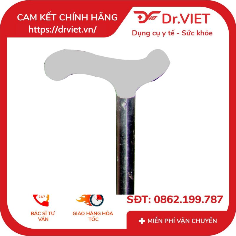 Gậy Đức Cường inox 3 chân đế cao 10 Gậy Đức Cường inox 3 chân đế cao