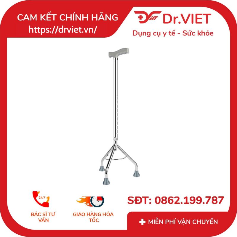 Alternative view of Gậy Đức Cường inox 3 chân đế cao