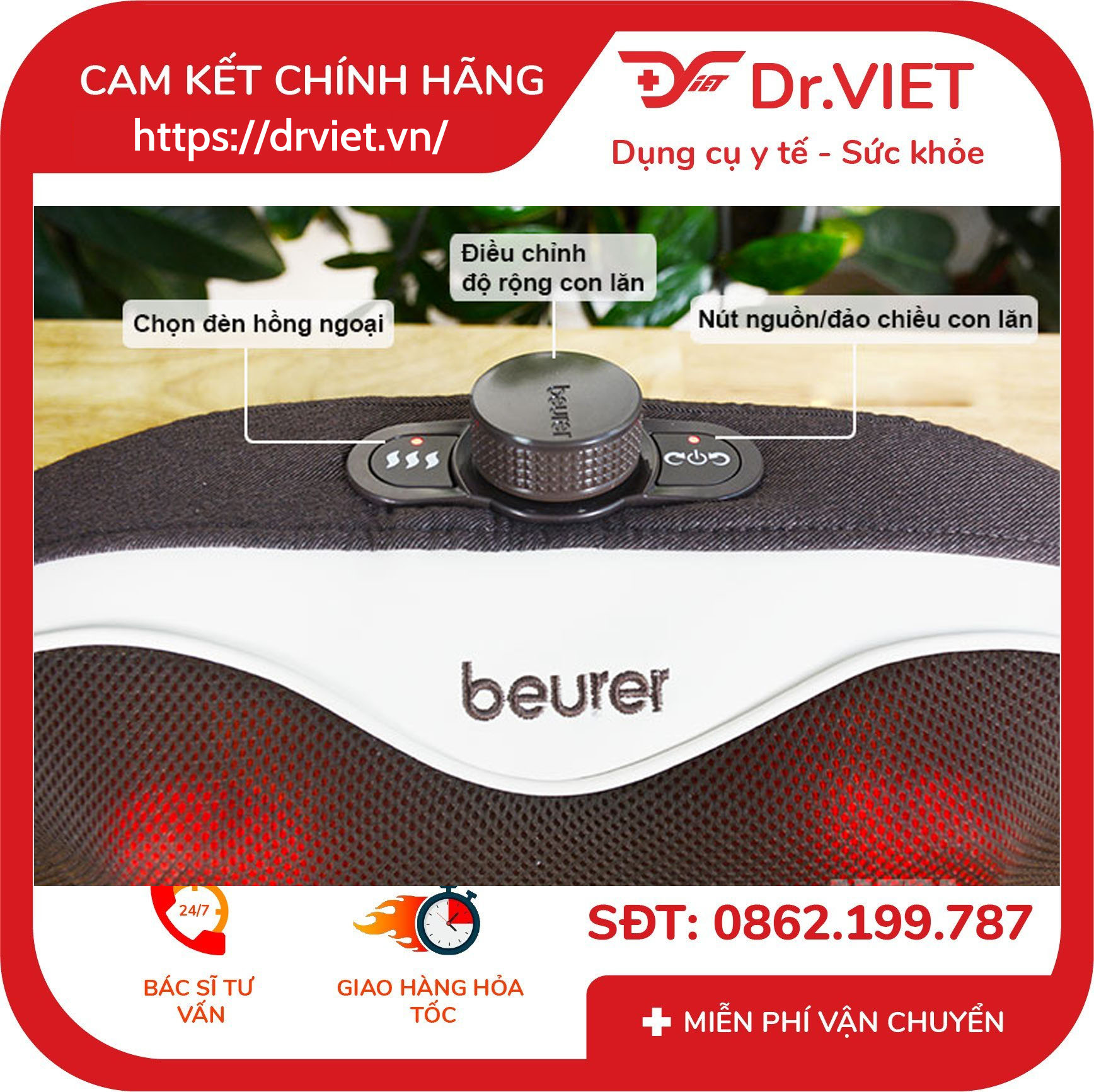 Gối massage Shiatsu vai cổ lưng chân Beurer MG520 6 Gối massage Shiatsu vai cổ lưng chân Beurer MG520