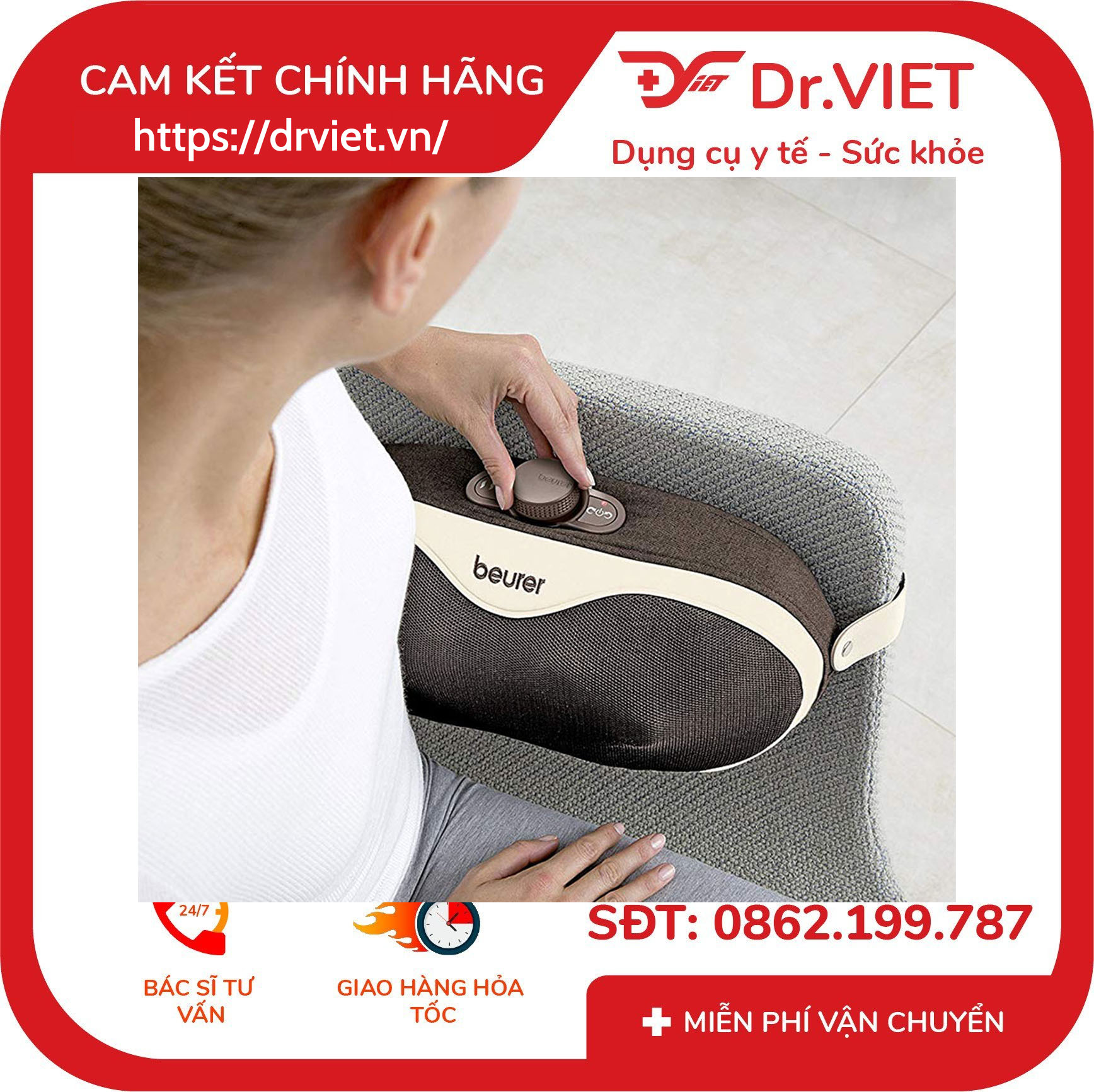 Gối massage Shiatsu vai cổ lưng chân Beurer MG520 3 Gối massage Shiatsu vai cổ lưng chân Beurer MG520