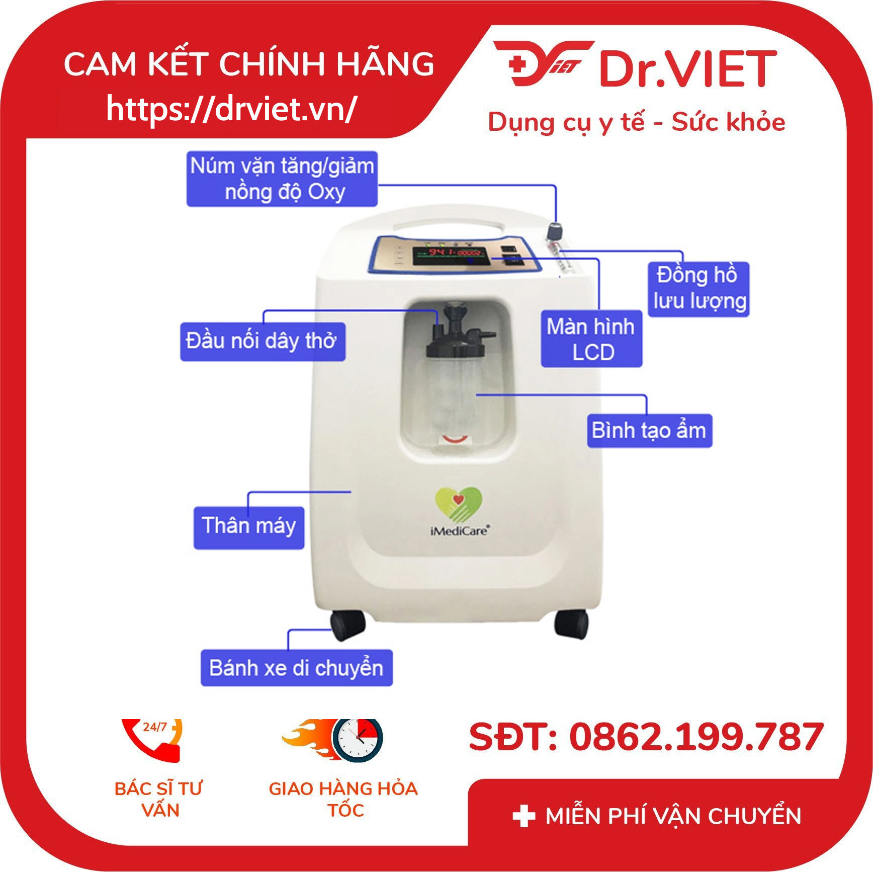 Máy Tạo Oxy iMediCare iOC-3LS 4 Máy Tạo Oxy iMediCare iOC-3LS