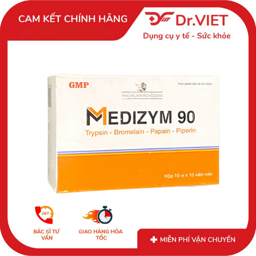 medizym 90 viên uống enzyme hỗ trợ giảm viêm, giảm phù nề, tan bầm tím hiệu quả 6 Medizym 90 viên uống enzyme hỗ trợ giảm viêm, giảm phù nề, tan bầm tím hiệu quả