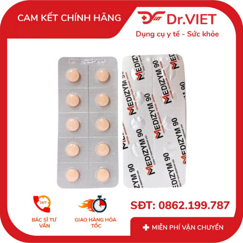 medizym 90 viên uống enzyme hỗ trợ giảm viêm, giảm phù nề, tan bầm tím hiệu quả 5 Medizym 90