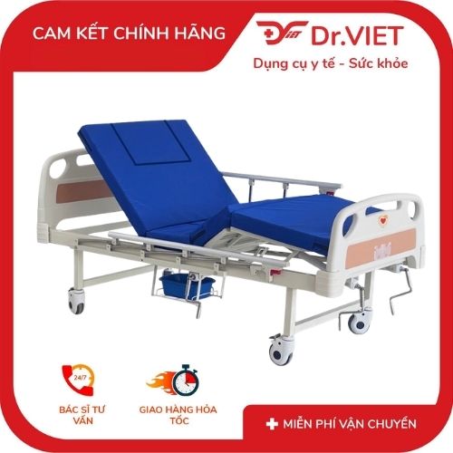 giường y tế 3 tay quay có bô vệ sinh gbm-094a 4 GIƯỜNG Y TẾ 3 TAY QUAY CÓ BÔ VỆ SINH GBM-094A
