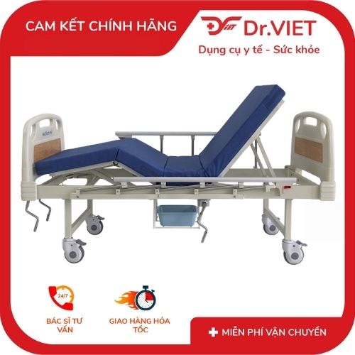giường y tế 3 tay quay có bô vệ sinh gbm-094a 7 GIƯỜNG Y TẾ 3 TAY QUAY CÓ BÔ VỆ SINH GBM-094A