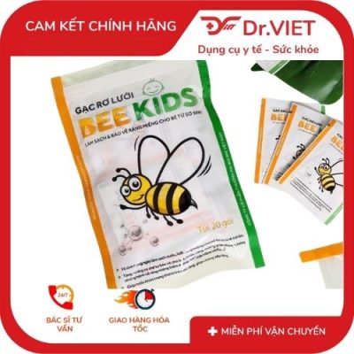 Gạc Rơ Lưỡi Bee Kids 20/36 Gói Chính Hãng – Gạc Tiệt Trùng Dùng Một Lần, Vệ Sinh Răng Miệng Dịu Nhẹ Cho Trẻ Sơ Sinh & Trẻ Nhỏ