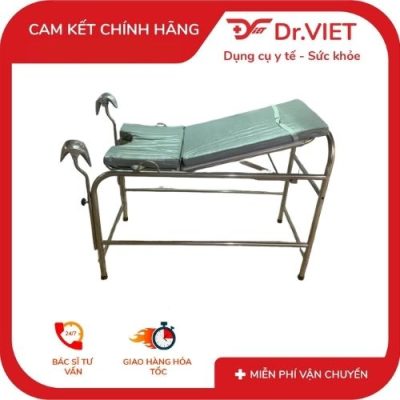 Bàn Khám Sản Inox Có Nệm Dr.Viet – Thiết Bị Phụ Khoa Tiêu Chuẩn Bệnh Viện, Giá Tốt